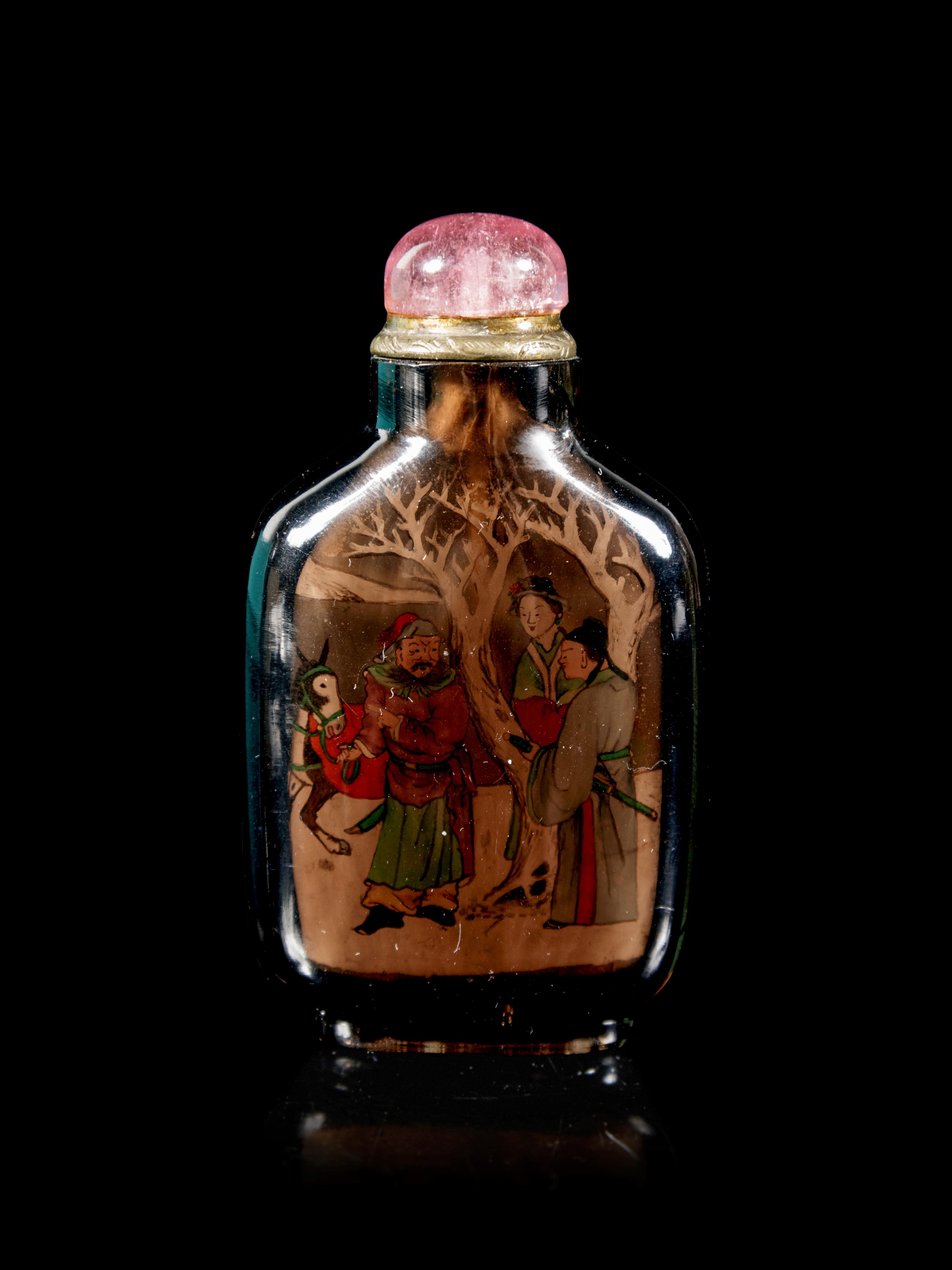 An Inside Painted Smoky Topaz Snuff Bottle