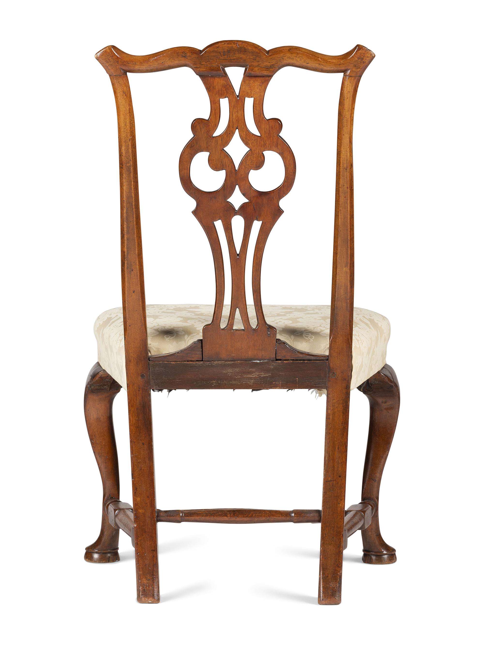 A Queen Anne Carved Cherrywood Owl's Eye Side Chair
