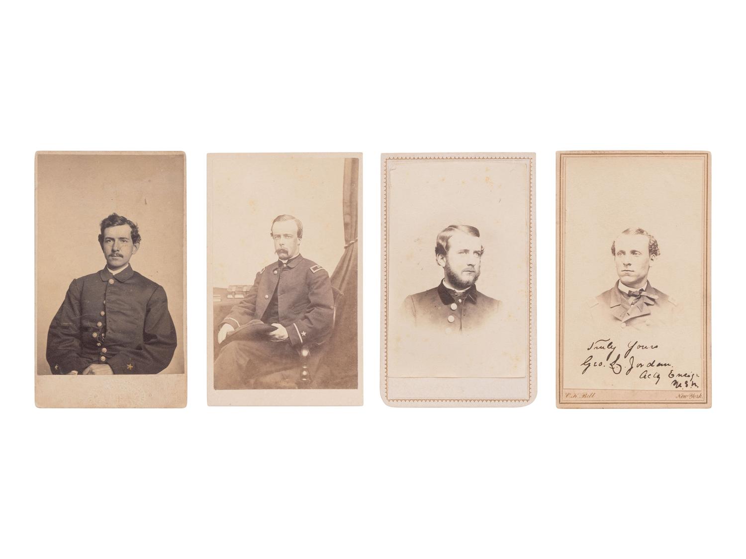 [CIVIL WAR]. 4 CDVs of Civil War Naval subjects incl. Acting Ensign John Morissey Jr.