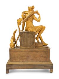 An Empire Style Gilt Bronze Figural Mantel Clock