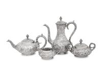 An S. Kirk and Son Repoussé Silver Four-Piece Tea and Coffee Service