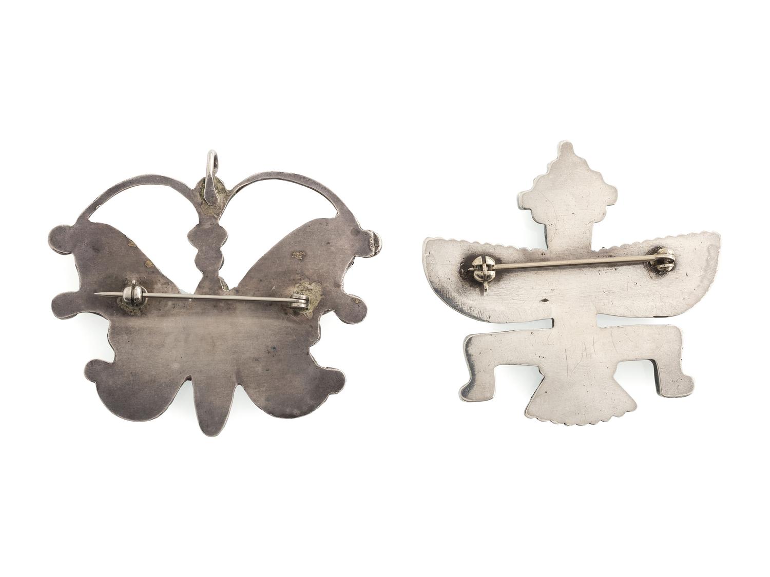 Zuni Mosaic Inlay Knifewing and Butterfly Pins / Brooches