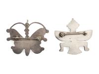 Zuni Mosaic Inlay Knifewing and Butterfly Pins / Brooches