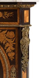 A Napoleon III Gilt Bronze Mounted Marquetry Marble-Top Meuble d'Appui