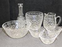 A Group of Waterford Cut Glass Articles Height of tallest 9 1/2 inches.