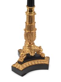 An Empire Gilt and Patinated Bronze Cantilevered Lamp