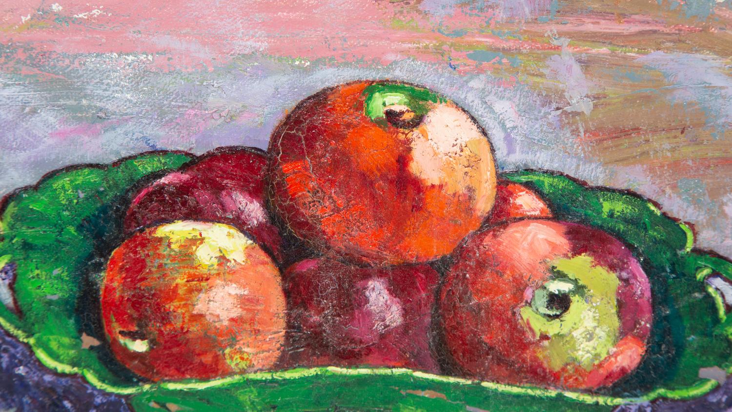 Mistletoe, Compote de Fruit sur Nappe Carrée, and Still Life with Apples in Green Bowl (three works)
