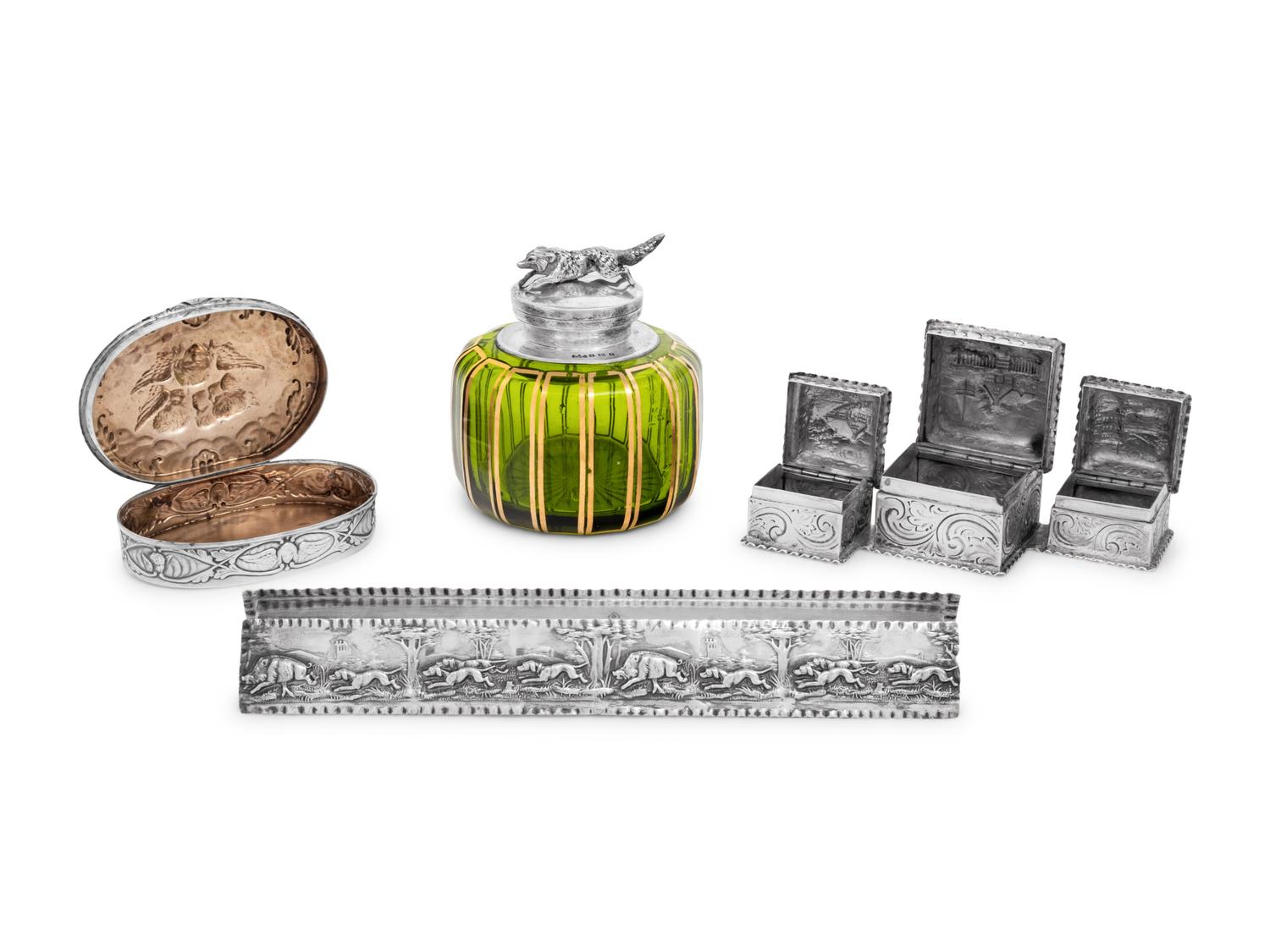Four English Silver Desk Articles