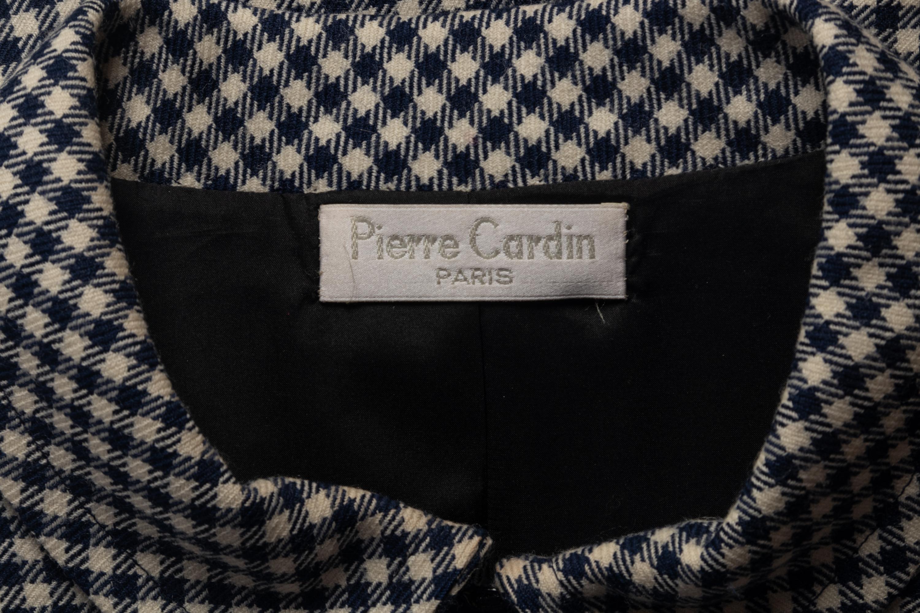 Pierre Cardin Haute Couture Gingham Coat with Vinyl Details
