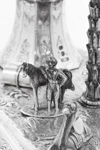 A Victorian Orientalist Silver Ink Stand