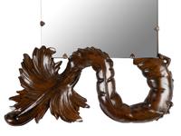 A French Carved Walnut "Dragon" Mirror Attributed to Gabriel Viardot (French, 1830-1906)