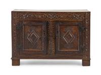 A Welsh Carved Oak Side Cabinet