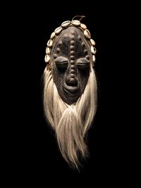 A Dan Wood Mask with a Baboon Fur Beard