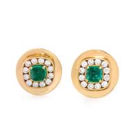EMERALD AND DIAMOND EARRINGS