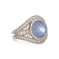 STAR SAPPHIRE AND DIAMOND RING