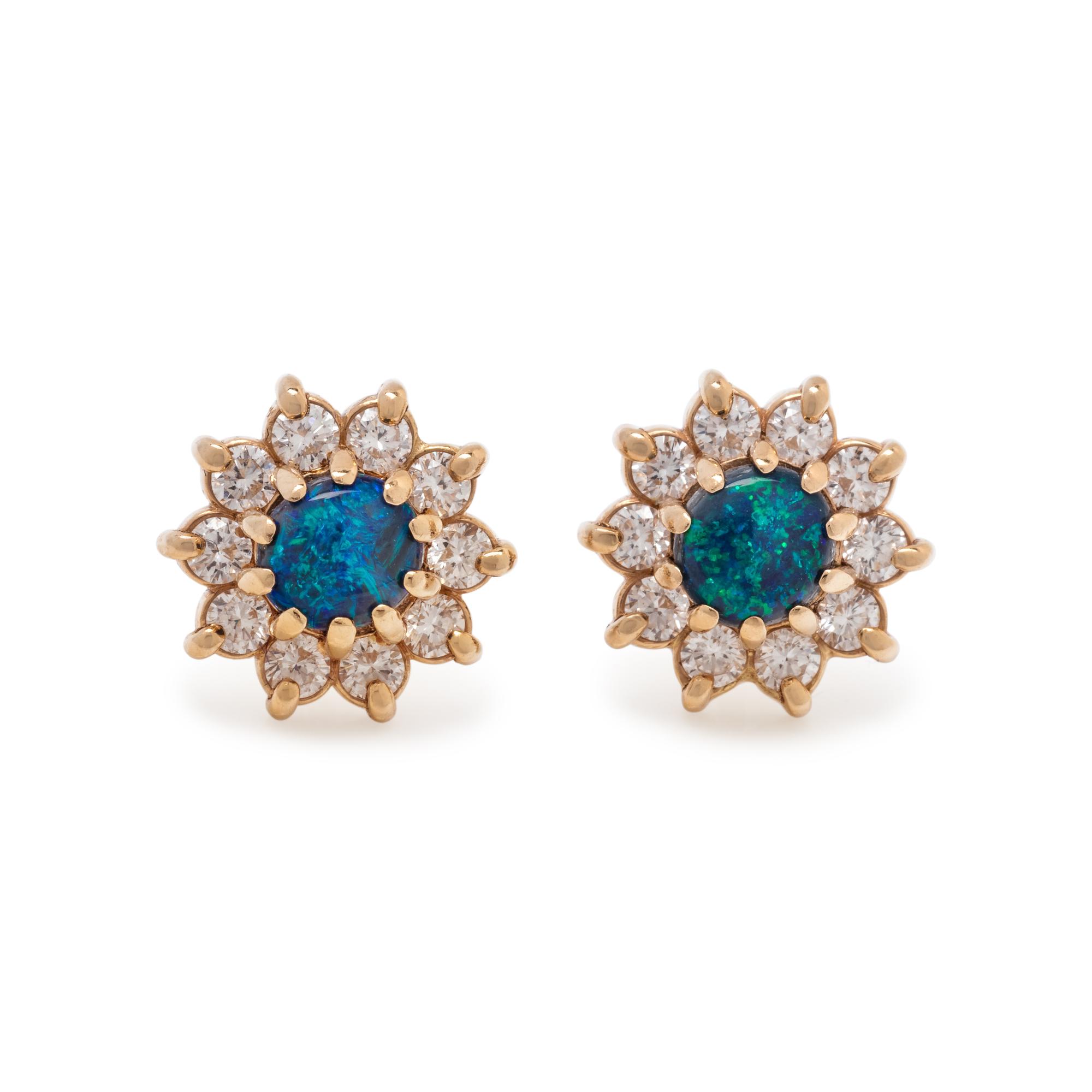 OPAL AND DIAMOND EARRINGS