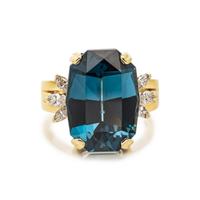 BLUE TOPAZ AND DIAMOND RING
