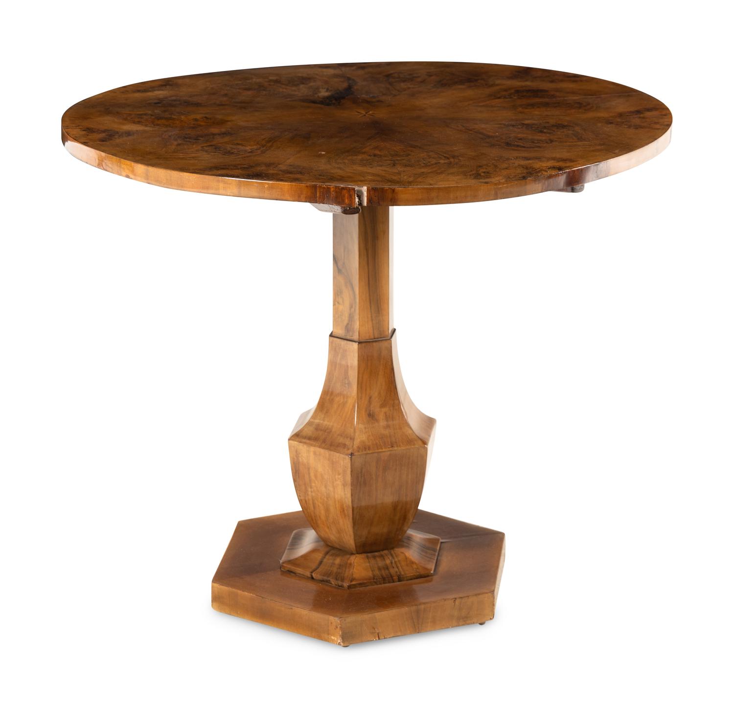 A Biedermeier Walnut Tilt-Top Table