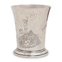 An English Silver Child's Cutlery Set and Cup