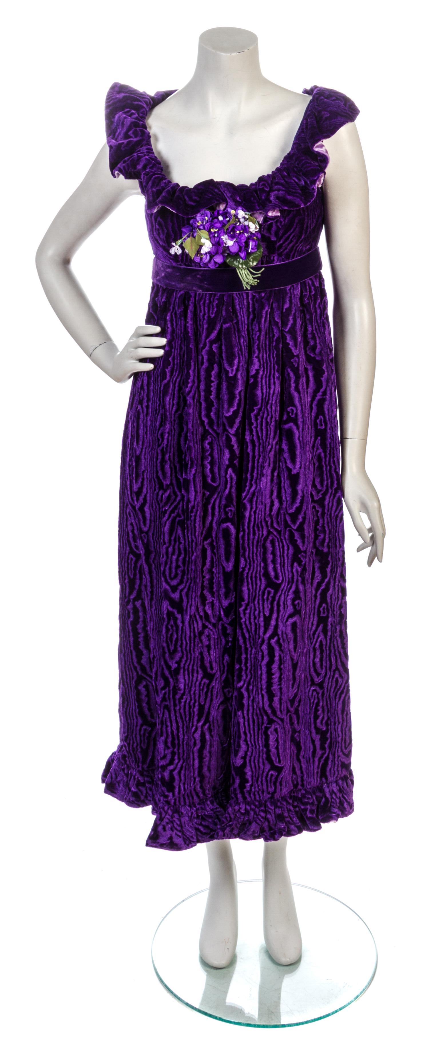A Donald Brooks Purple Moire Velvet Dress,