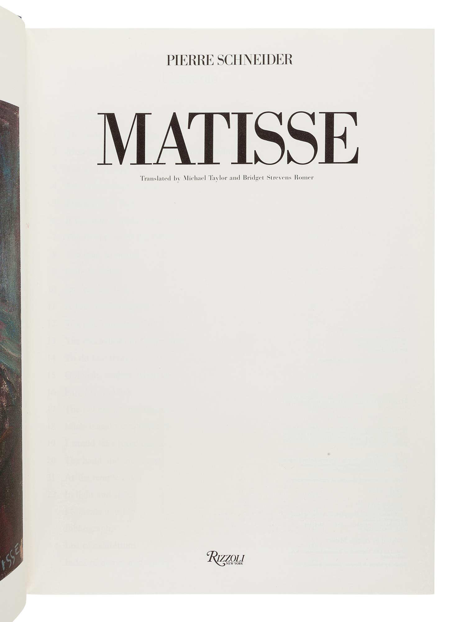 [MATISSE, Henri (1869-1954)]. SCHNEIDER, Pierre. Matisse. New York: Rizzoli, 1984.