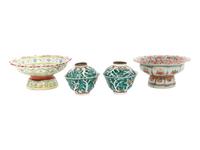 Four Chinese Export Famille Rose Porcelain Wares