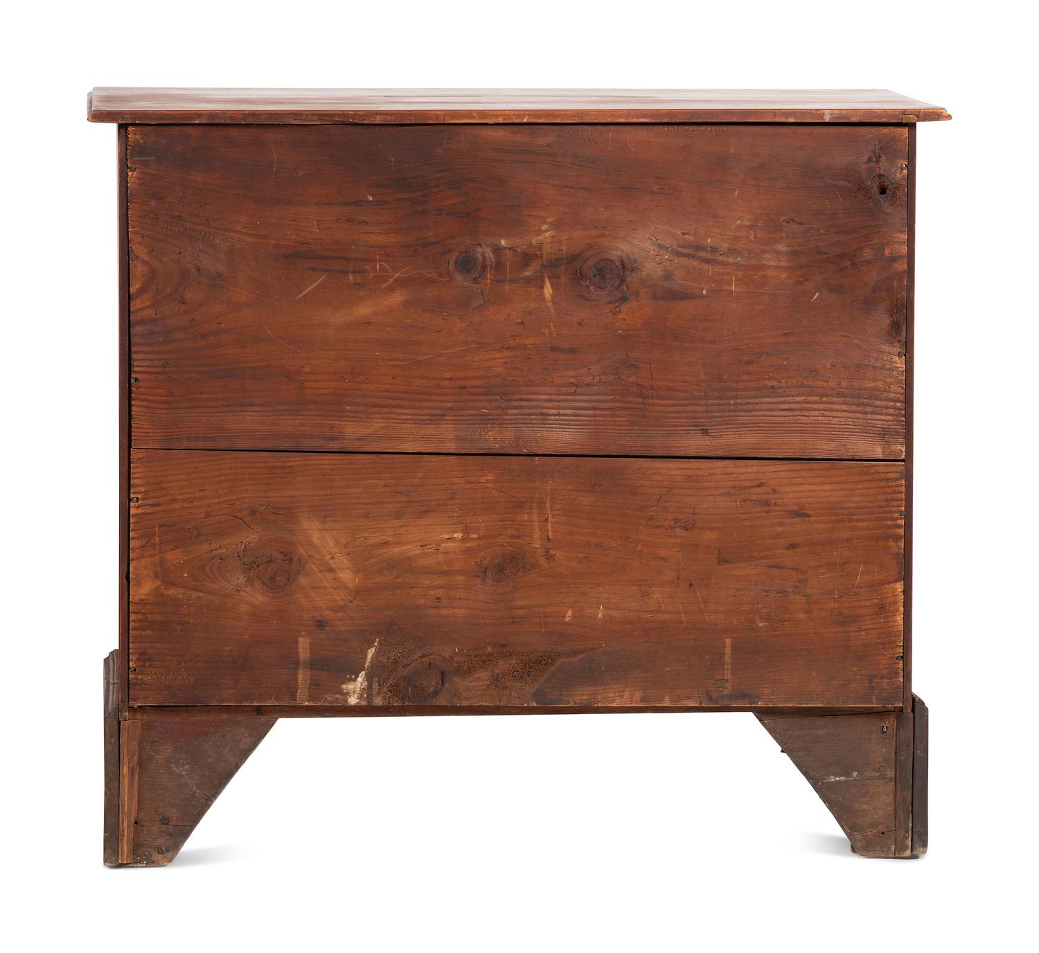 A Federal Flamed Birch Veneered and Maple Chest of Drawers