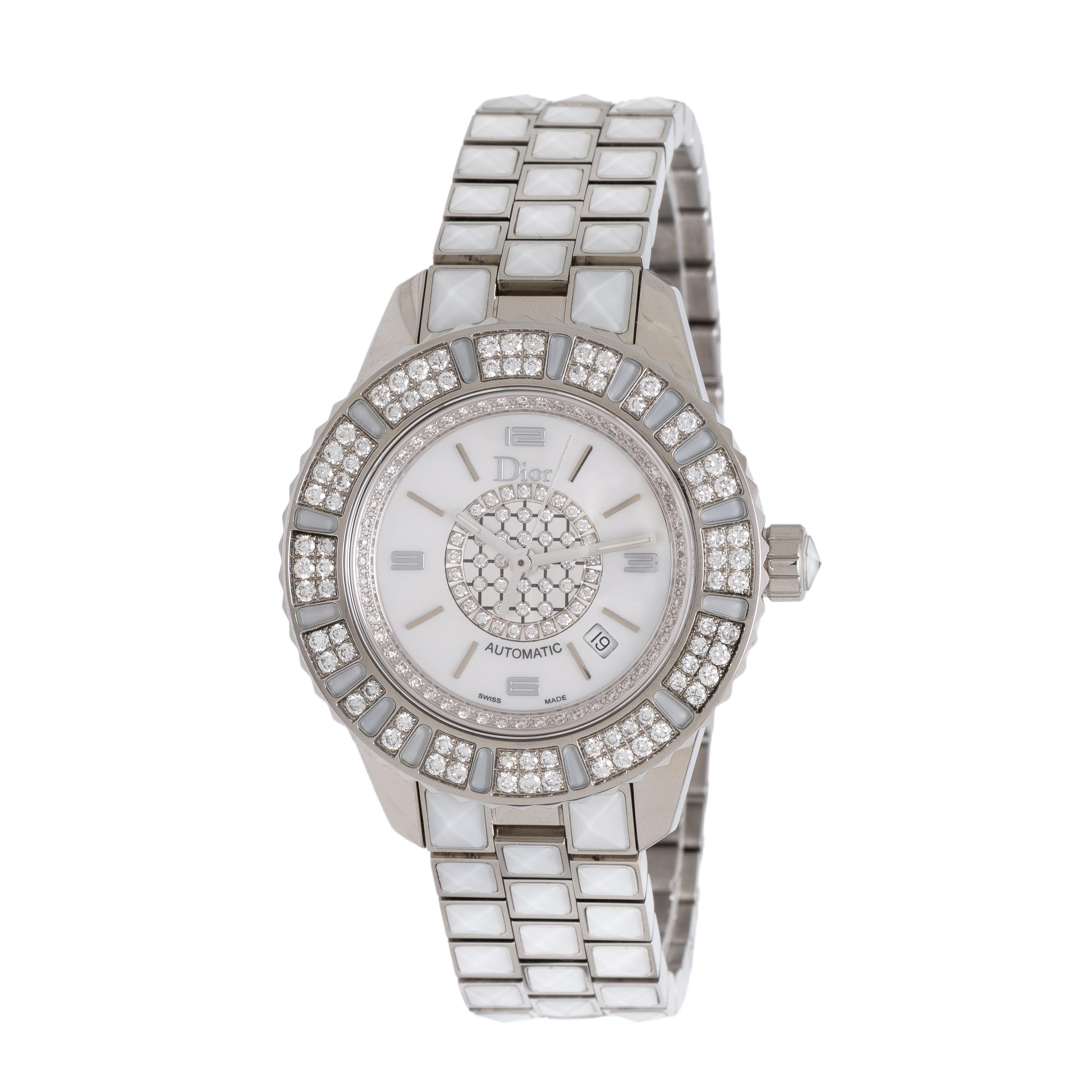 Dior, Ref. CD113512, Stainless Steel, Ceramic, and Diamond 'Christal' Watch