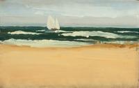 Seascape with Sailboat , c. 1970