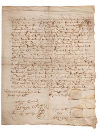 [ENGLAND]. Last will and testament, 16-17th century.