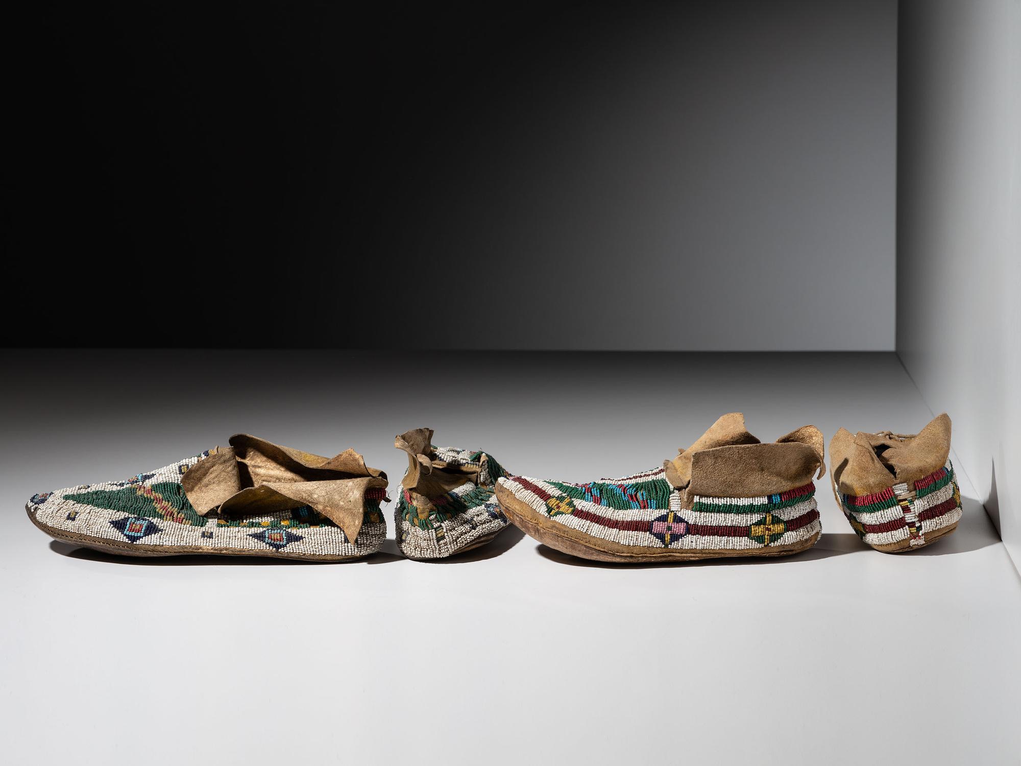 Cheyenne Beaded Hide Moccasins