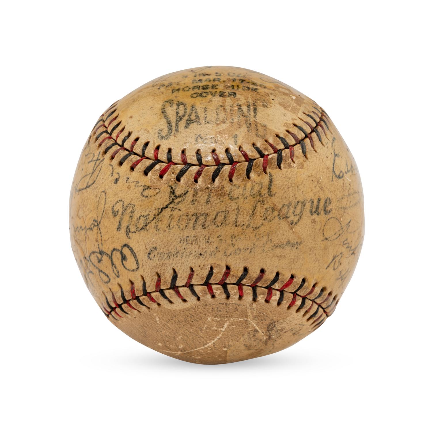 A 1928 Boston Braves Team Signed Autograph Baseball Featuring George Sisler and Rogers Hornsby (Beckett Authentication Services Letter of Authenticity)