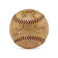 A 1928 Boston Braves Team Signed Autograph Baseball Featuring George Sisler and Rogers Hornsby (Beckett Authentication Services Letter of Authenticity)