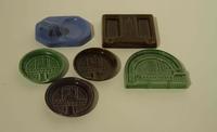 A Group of Five Haeger Pottery Ash Receivers Width of widest 4 1/4 inches.