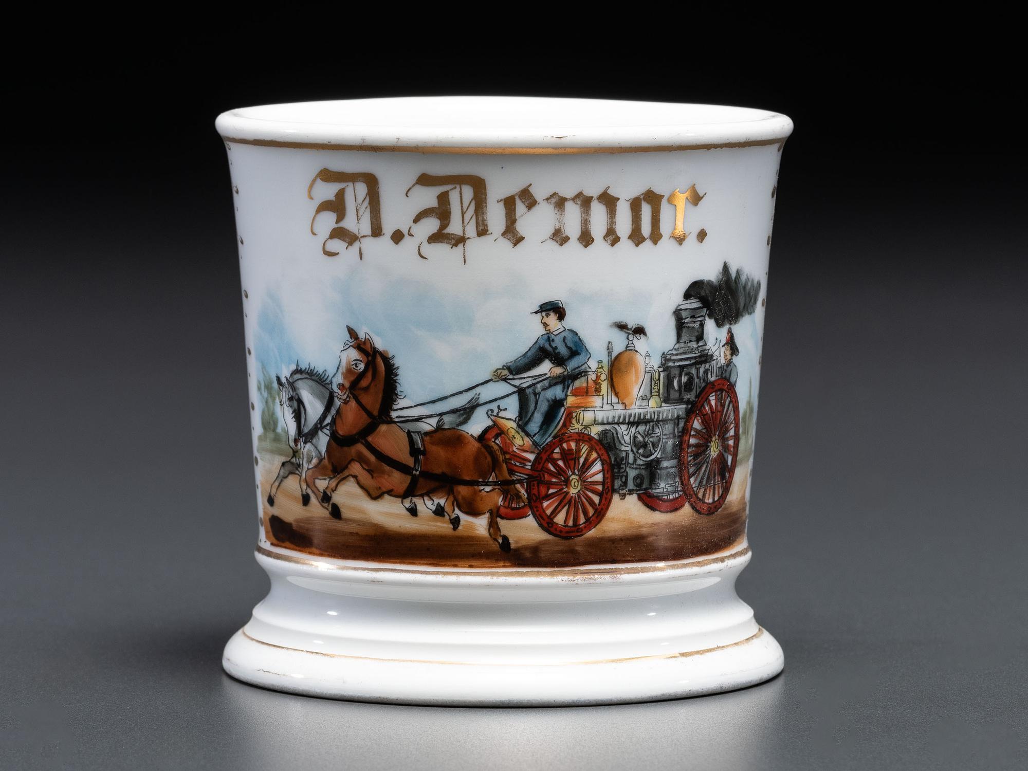 A Fireman's Porcelain Occupational Shaving Mug