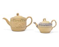 Two Wedgwood Caneware Teapots