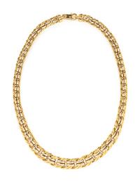 YELLOW GOLD GRADUATED LINK CHAIN NECKLACE