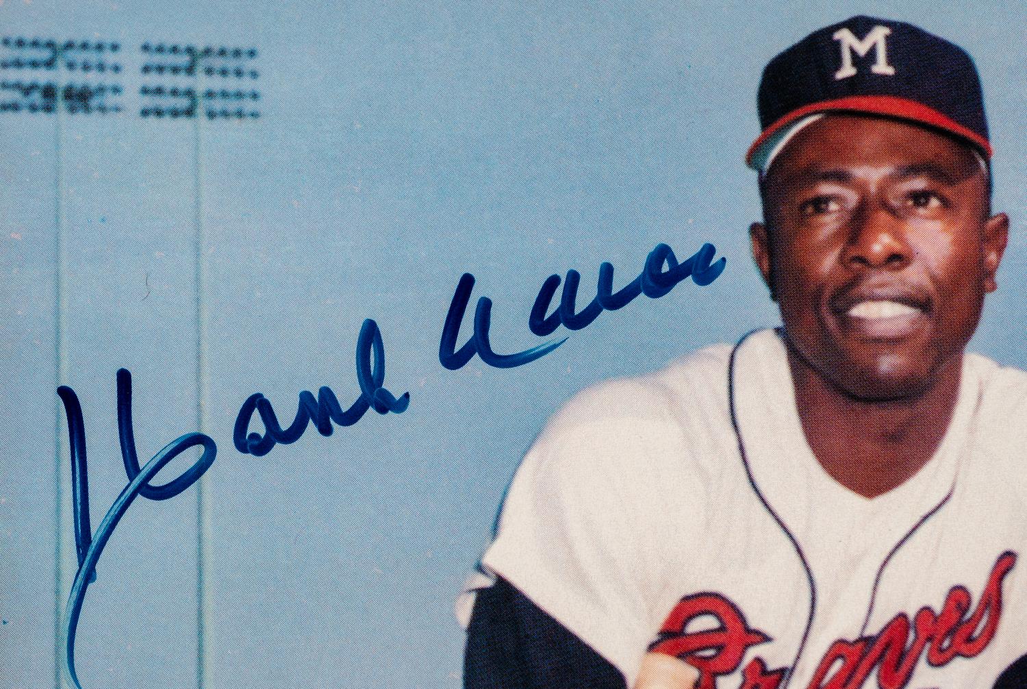 A Hank Aaron Milwaukee Braves Signed Autograph Photograph (BAS Beckett Authentication Services Certified),