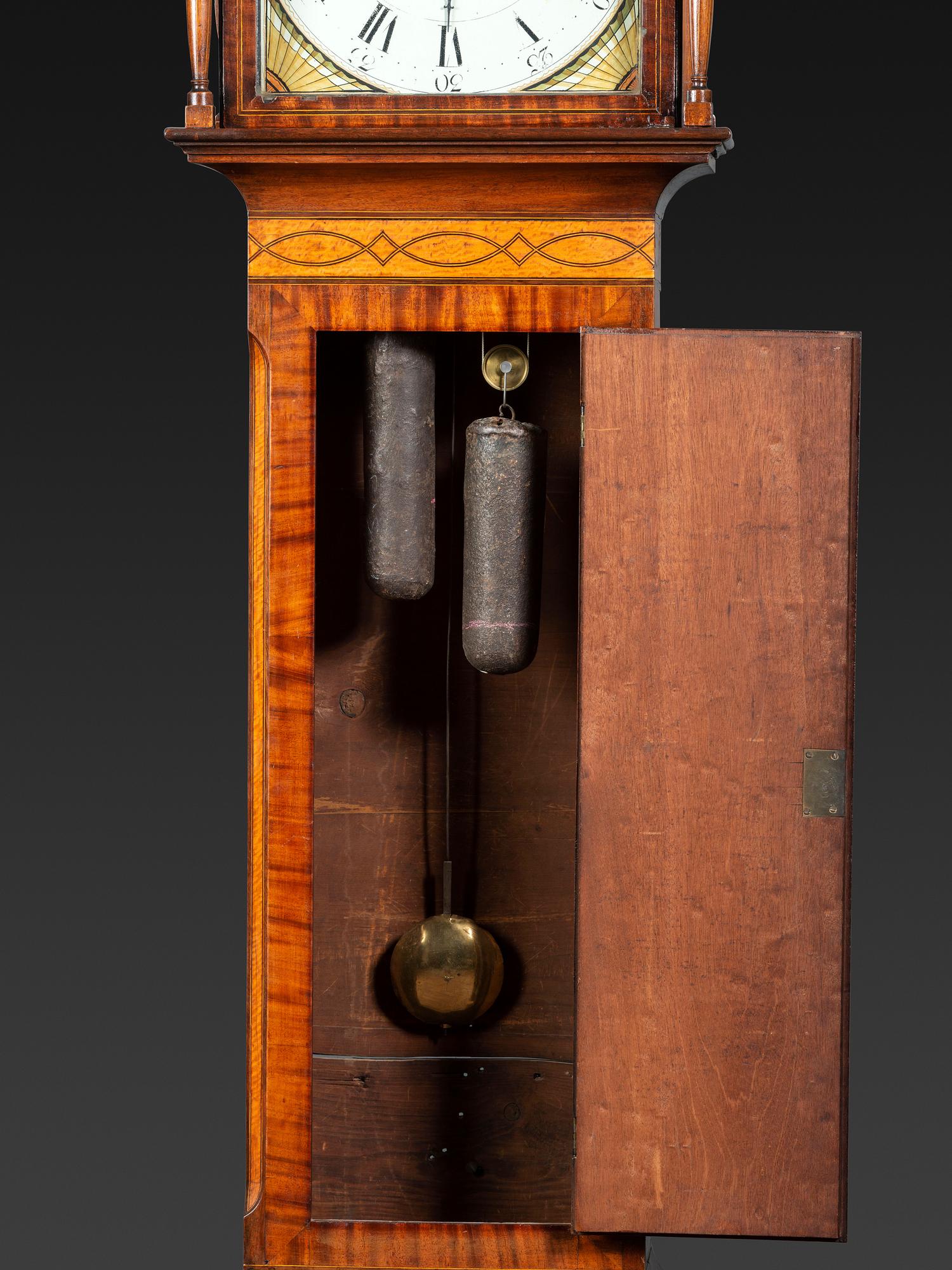 A Federal Inlaid Mahogany Tall Case Clock