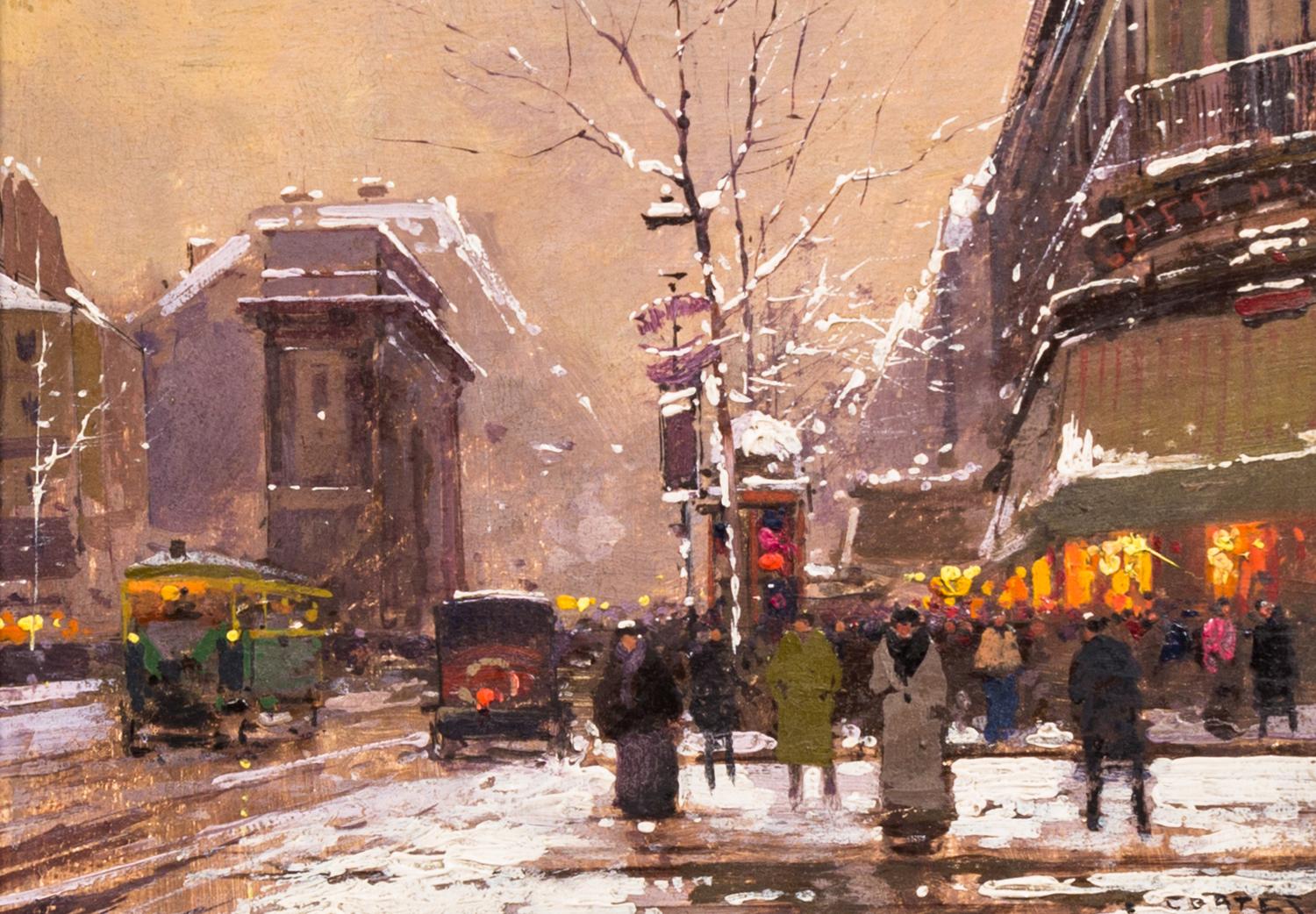 Edouard Leon Cortes, (French, 1882-1969), La Place de la Republic and La porte sante danis (a pair of works)