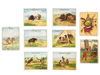 [WESTERN AMERICANA]. "Indian Life in the '60s" trading cards. American Tobacco Co., 1910.
