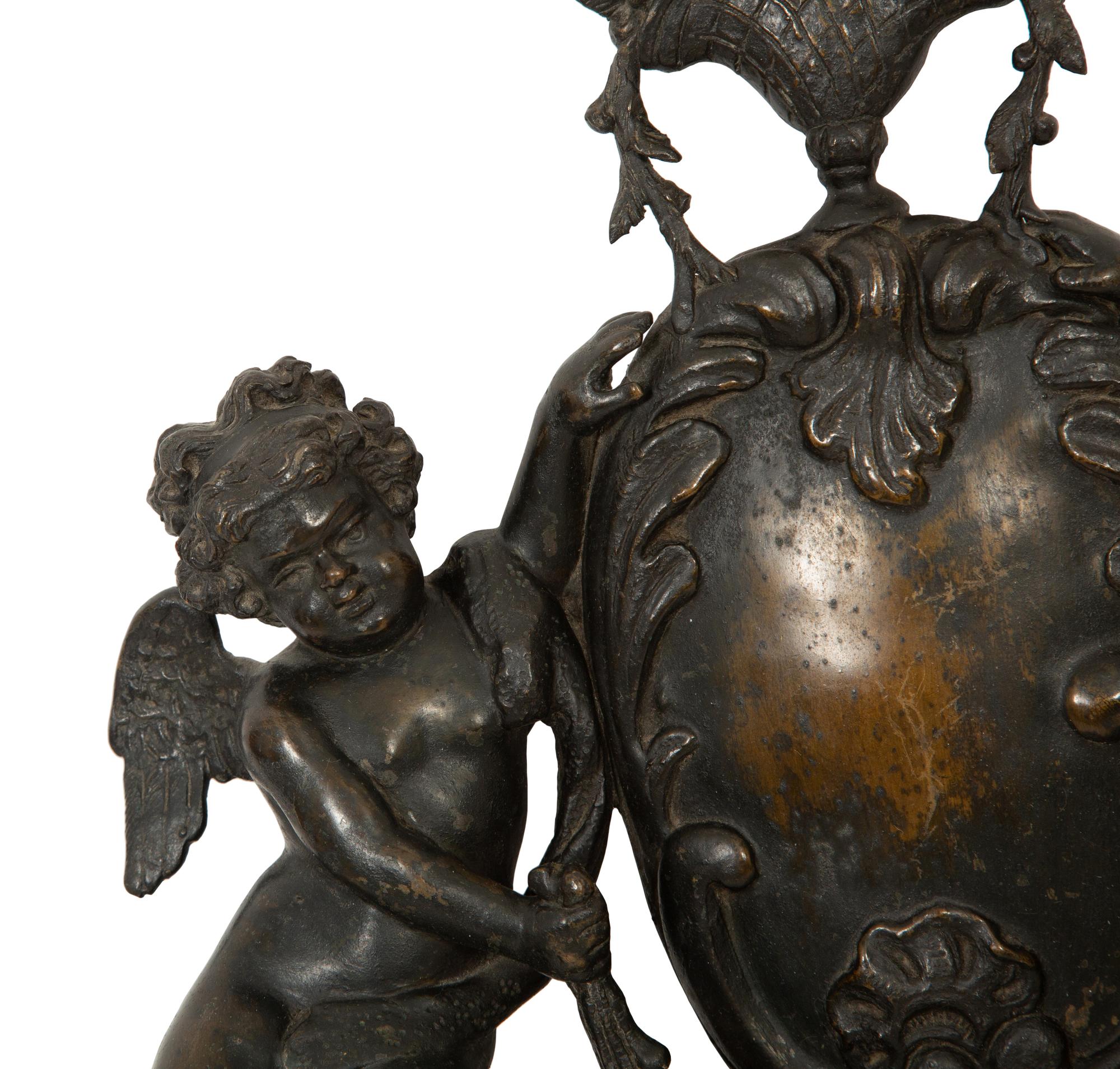 A French Patinated Bronze Architectural Ornament