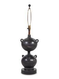 A Black Ceramic Table Lamp