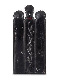 A Pressed and Incised Tin Two-Candle Sconce