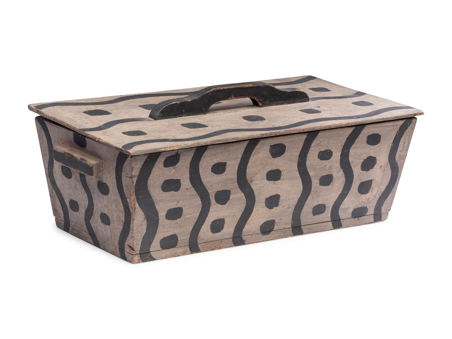 An African American Painted Poplar Covered Dough Box
