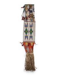 Sioux Beaded Hide Tobacco Bag, with Pocket