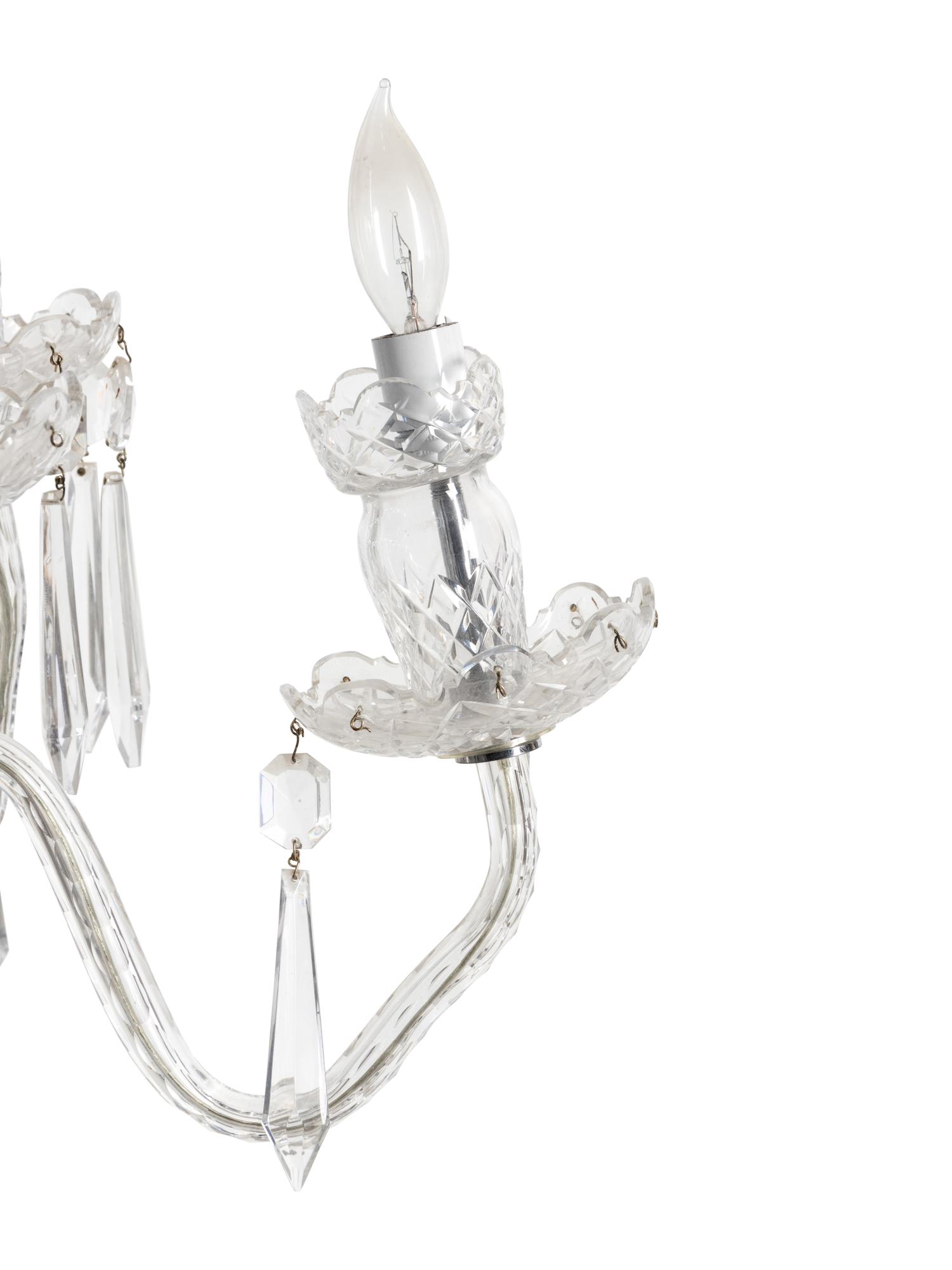 A Georgian Style Cut Glass Ten-Light Chandelier