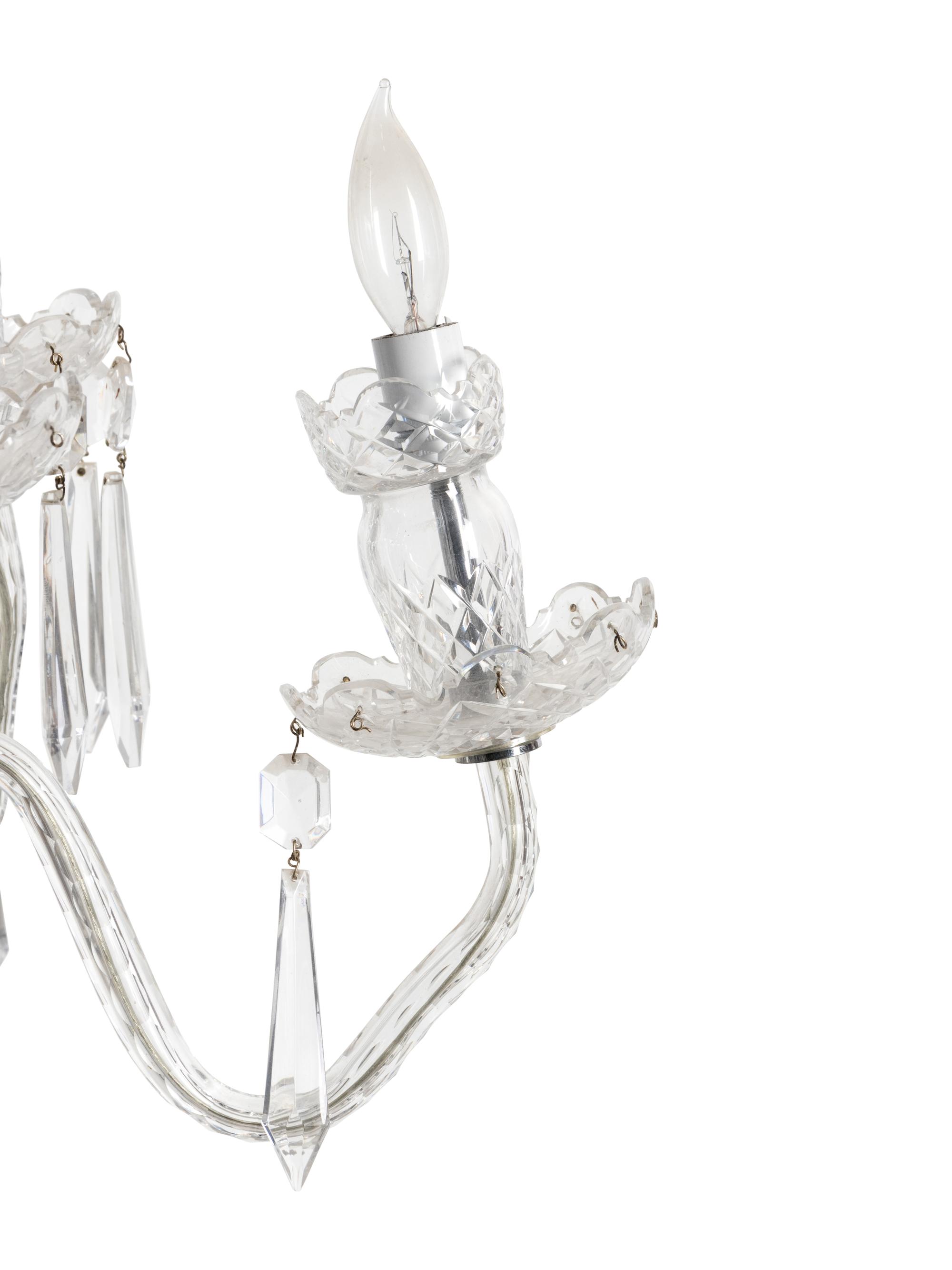 A Georgian Style Cut Glass Ten-Light Chandelier