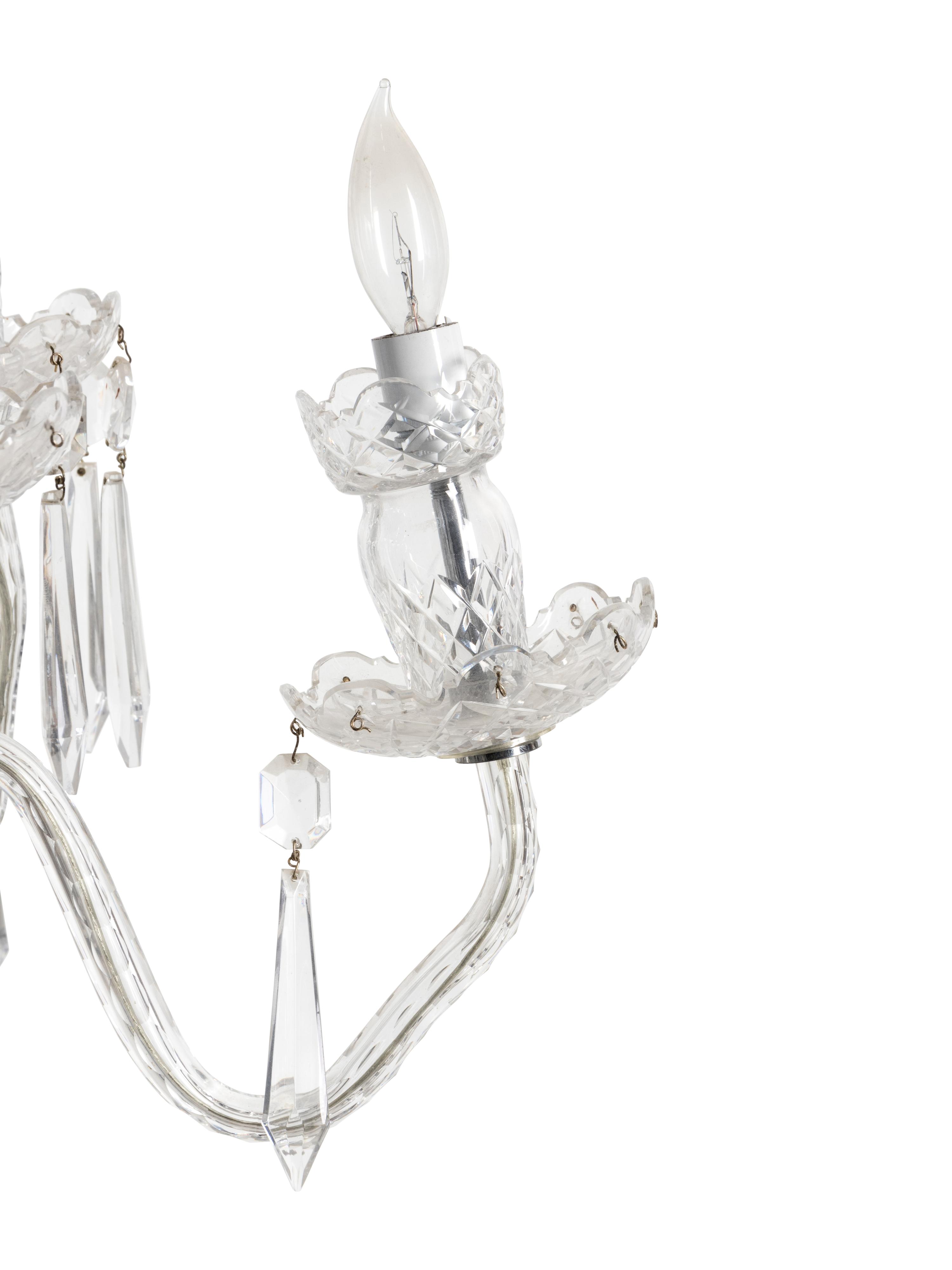 A Georgian Style Cut Glass Ten-Light Chandelier