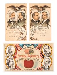 [1884 ELECTION]. A group of advertising cards and covers from the 1884 election, including:
